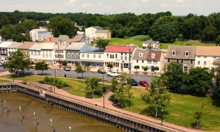 Drone view of Dover town in Delaware